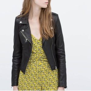 Zara TRF Leather Motorcycle Jacket